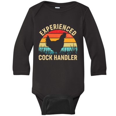 Experienced Cock Handler Funny Chicken Baby Long Sleeve Bodysuit