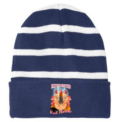 Experienced Cock Handler Striped Beanie with Solid Band