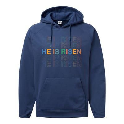 Easter Christian He Is Risen Sun Resurrection Performance Fleece Hoodie