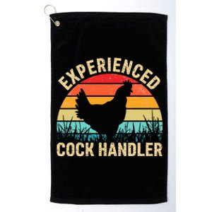 Experienced Cock Handler Chicken Farmer Pun Platinum Collection Golf Towel