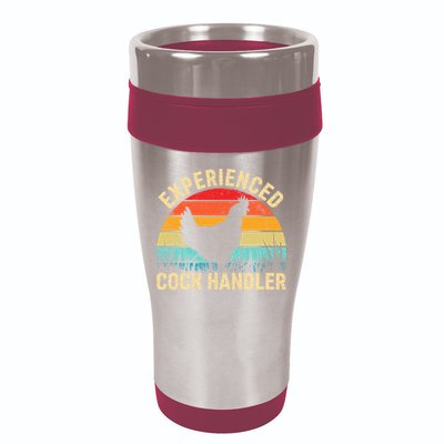 Experienced Cock Handler Chicken Farmer Pun 16oz Travel Tumbler