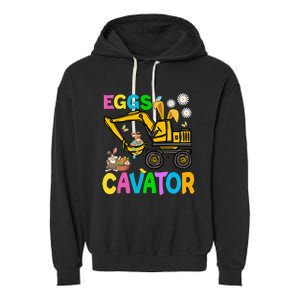 Eggs Cavator Happy Easter Hunting Egg Garment-Dyed Fleece Hoodie