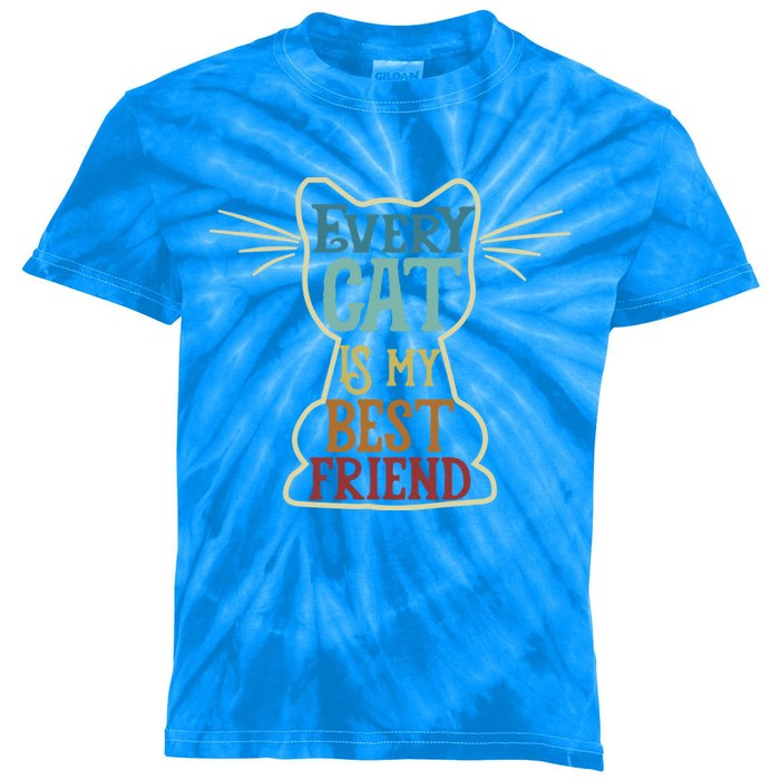 Every Cat Is My Best Friend Cat Mom Cat Lovers Funny Cat Cute Gift Kids Tie-Dye T-Shirt