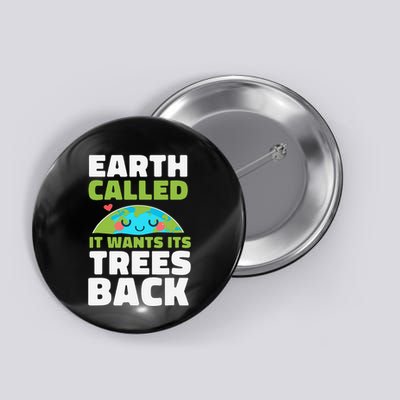 Earth Called It Wants Its Trees Back Environmentalist Button