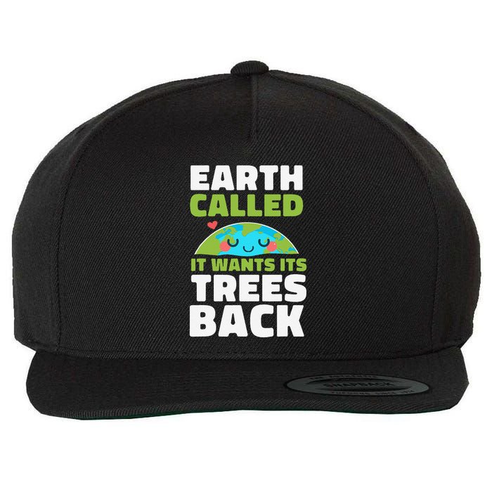 Earth Called It Wants Its Trees Back Environmentalist Wool Snapback Cap