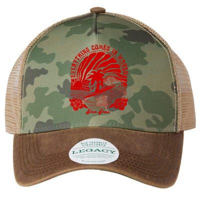 everything comes in waves pink palm Pullover Legacy Tie Dye Trucker Hat