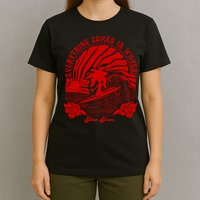 everything comes in waves pink palm Pullover T-Shirt
