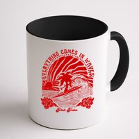 everything comes in waves pink palm Pullover Mug