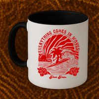 everything comes in waves pink palm Pullover Mug