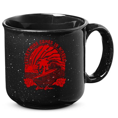 everything comes in waves pink palm Pullover 15oz Campfire Ceramic Mug