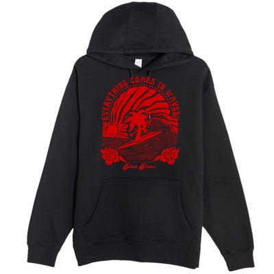 everything comes in waves pink palm Pullover Premium Pullover Hoodie