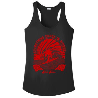 everything comes in waves pink palm Pullover Ladies PosiCharge Competitor Racerback Tank