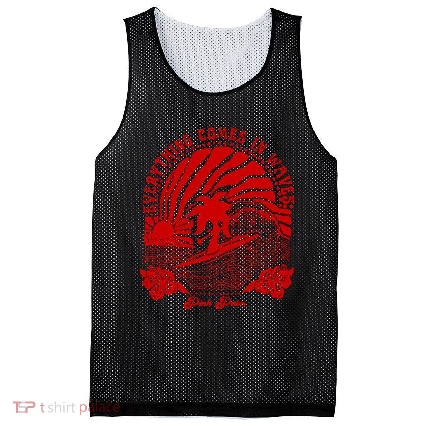 everything comes in waves pink palm Pullover Mesh Reversible Basketball Jersey Tank
