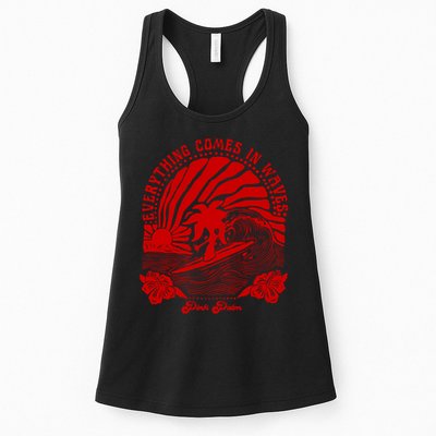 everything comes in waves pink palm Pullover Womens Tank Top