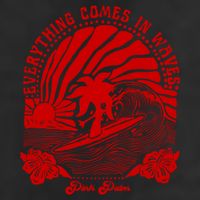 everything comes in waves pink palm Pullover Golf Towel