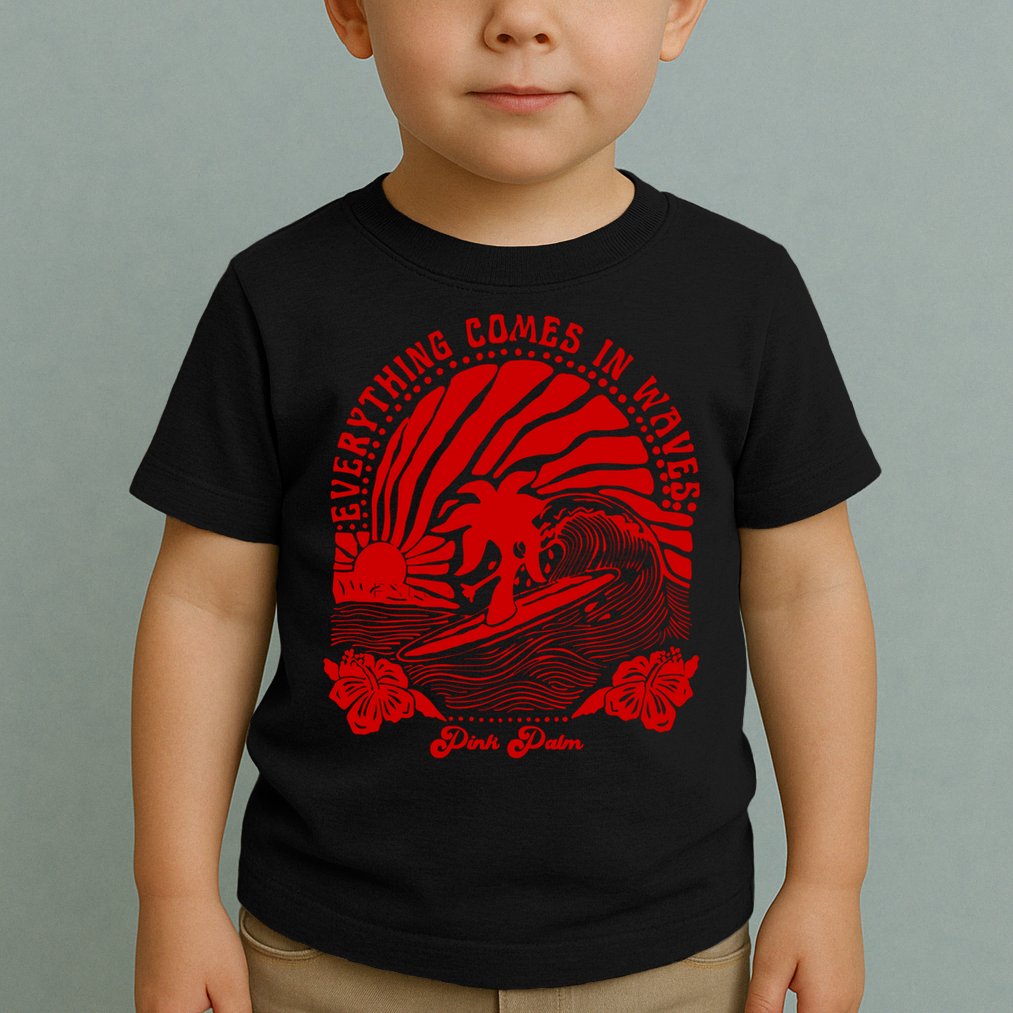 everything comes in waves pink palm Pullover Toddler T-Shirt