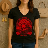 everything comes in waves pink palm Pullover Women's V-Neck T-Shirt