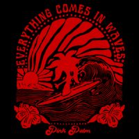 everything comes in waves pink palm Pullover Women's V-Neck T-Shirt