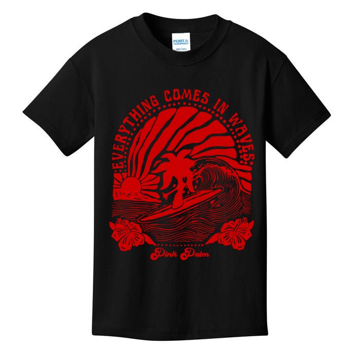 everything comes in waves pink palm Pullover Kids T-Shirt