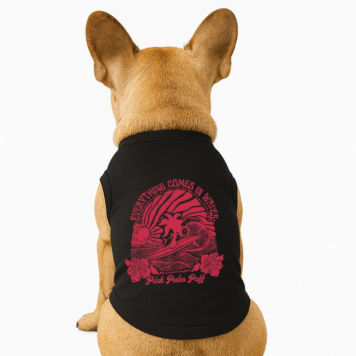 Everything Comes In Waves Palm Puff Summer Vibes Doggie Tank