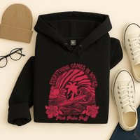 Everything Comes In Waves Palm Puff Summer Vibes Hoodie