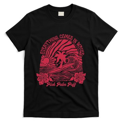 Everything Comes In Waves Palm Puff Summer Vibes T-Shirt
