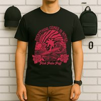 Everything Comes In Waves Palm Puff Summer Vibes T-Shirt