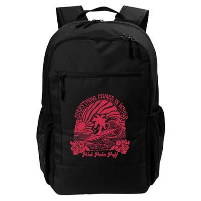 Everything Comes In Waves Palm Puff Summer Vibes Backpack