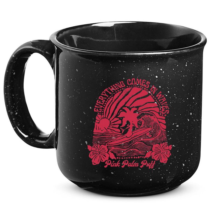 Everything Comes In Waves Palm Puff Summer Vibes 15oz Campfire Ceramic Mug