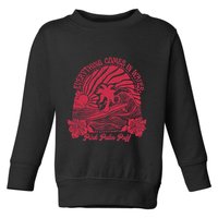 Everything Comes In Waves Palm Puff Summer Vibes Toddler Sweatshirt