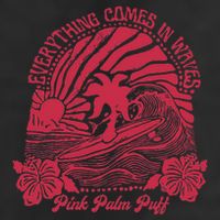 Everything Comes In Waves Palm Puff Summer Vibes Trucker Hat
