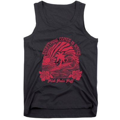 Everything Comes In Waves Palm Puff Summer Vibes Tank Top