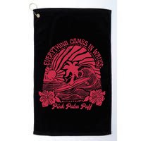 Everything Comes In Waves Palm Puff Summer Vibes Golf Towel