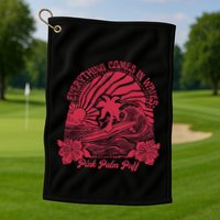 Everything Comes In Waves Palm Puff Summer Vibes Golf Towel
