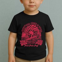 Everything Comes In Waves Palm Puff Summer Vibes Toddler T-Shirt