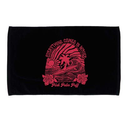 Everything Comes In Waves Palm Puff Summer Vibes Microfiber Hand Towel