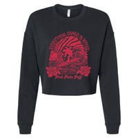 Everything Comes In Waves Palm Puff Summer Vibes Cropped Pullover Crew