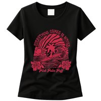 Everything Comes In Waves Palm Puff Summer Vibes Womens T-Shirt