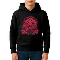 Everything Comes In Waves Palm Puff Summer Vibes Kids Hoodie