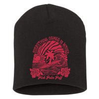 Everything Comes In Waves Palm Puff Summer Vibes Short Acrylic Beanie