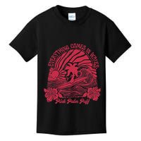 Everything Comes In Waves Palm Puff Summer Vibes Kids T-Shirt