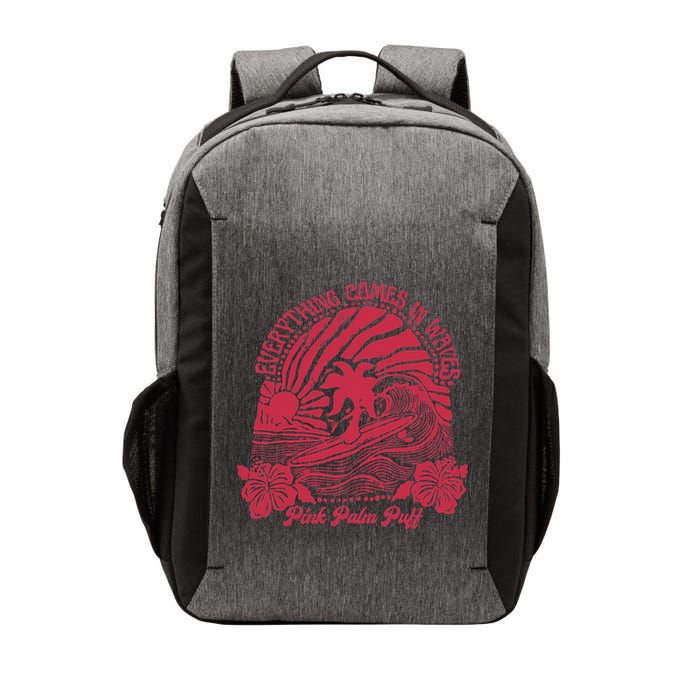 Everything Comes In Waves Palm Puff Summer Vibes Vector Backpack