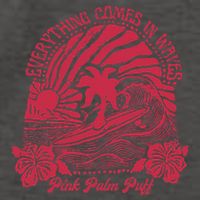 Everything Comes In Waves Palm Puff Summer Vibes Vector Backpack