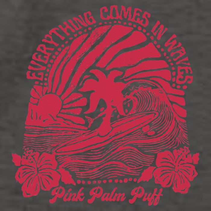 Everything Comes In Waves Palm Puff Summer Vibes Vector Backpack