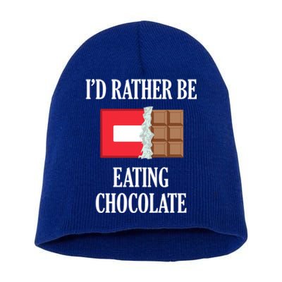 Eating Chocolate Ironic Saying Chocolatier Cute Gift Short Acrylic Beanie