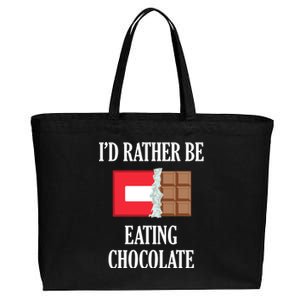 Eating Chocolate Ironic Saying Chocolatier Cute Gift Cotton Canvas Jumbo Tote