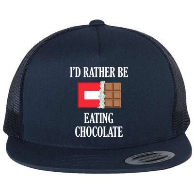 Eating Chocolate Ironic Saying Chocolatier Cute Gift Flat Bill Trucker Hat