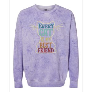 Every Cat Is My Best Friend Cat Mom Cat Lovers Funny Cat Gift Colorblast Crewneck Sweatshirt