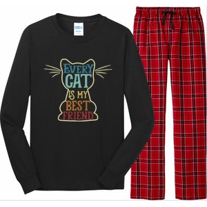 Every Cat Is My Best Friend Cat Mom Cat Lovers Funny Cat Gift Long Sleeve Pajama Set