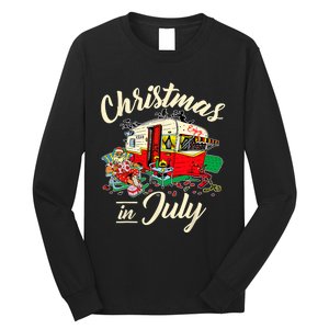 Enjoy Christmas In July Hippie RV Camping Gift Camping Lover Long Sleeve Shirt